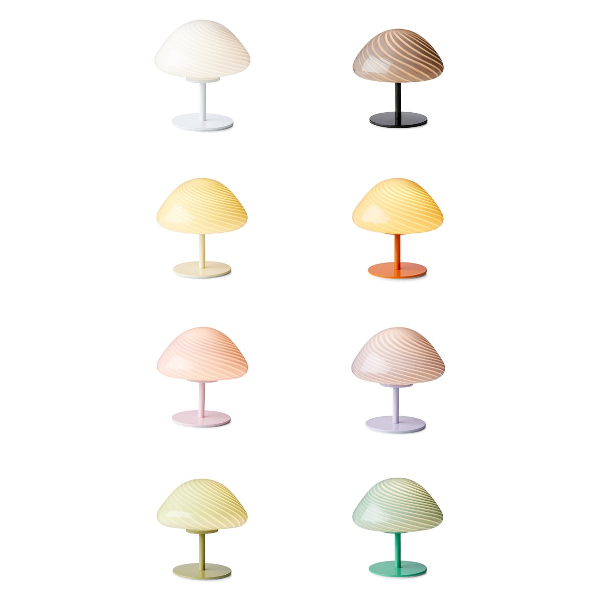Lampe à poser Candy Mini Mush – Tête en verre, pied en métal orange
