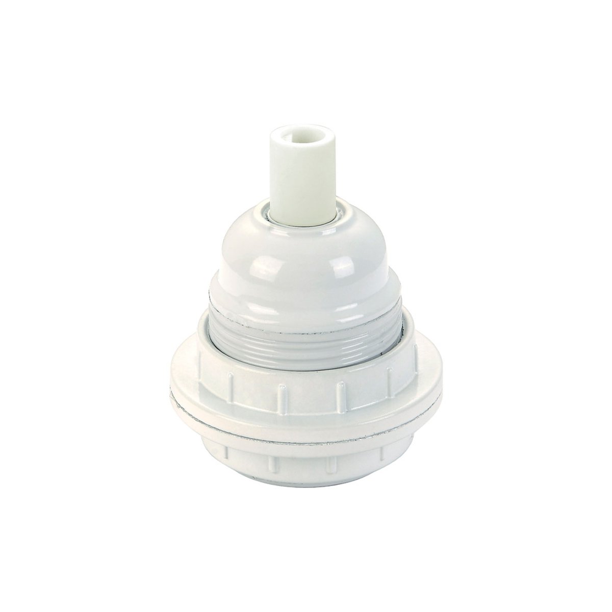 Douille plastique E27 avec bagues – Blanc
