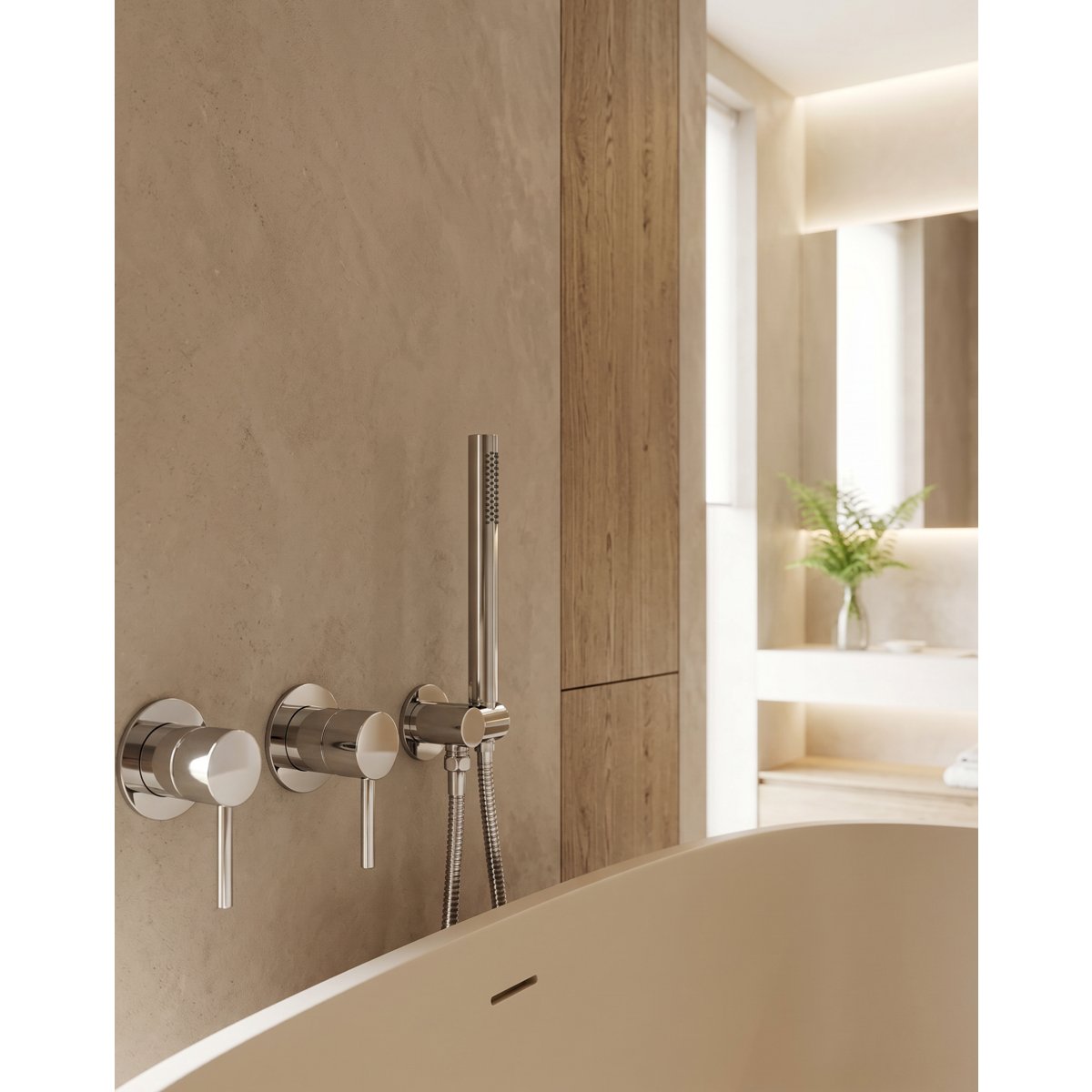 Ensemble de bain encastré chromé
