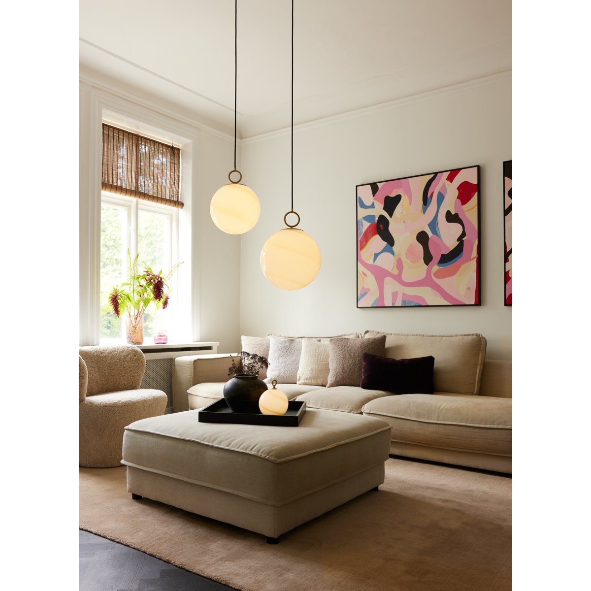 Lampe à poser nomade Stockholm Ø15 – Marbre marron