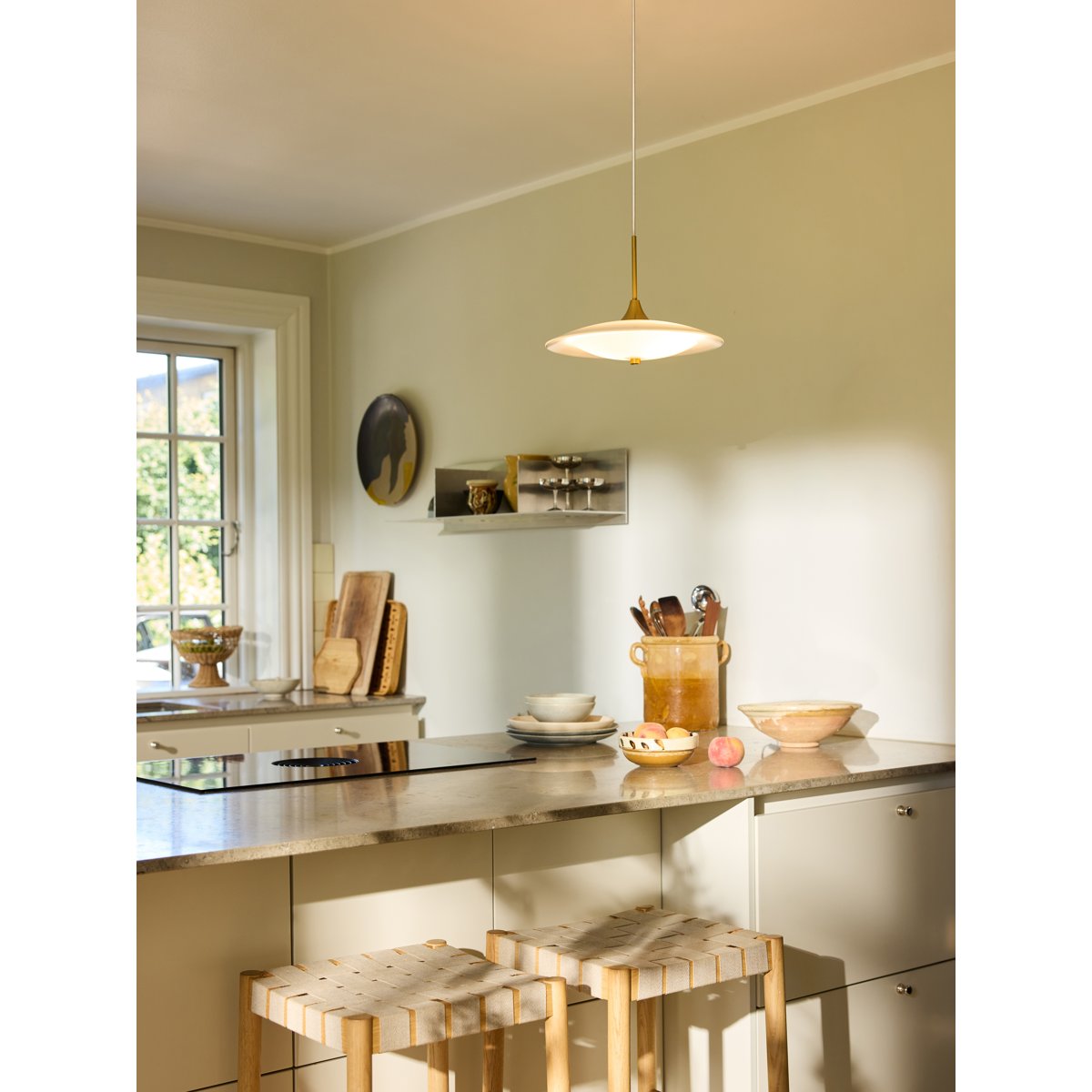 Suspension Baroni Ø35 – Opale / laiton