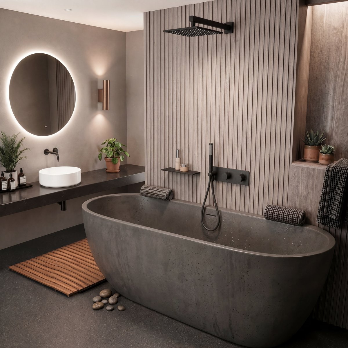 Colonne de douche et bain thermostatique murale noir mate