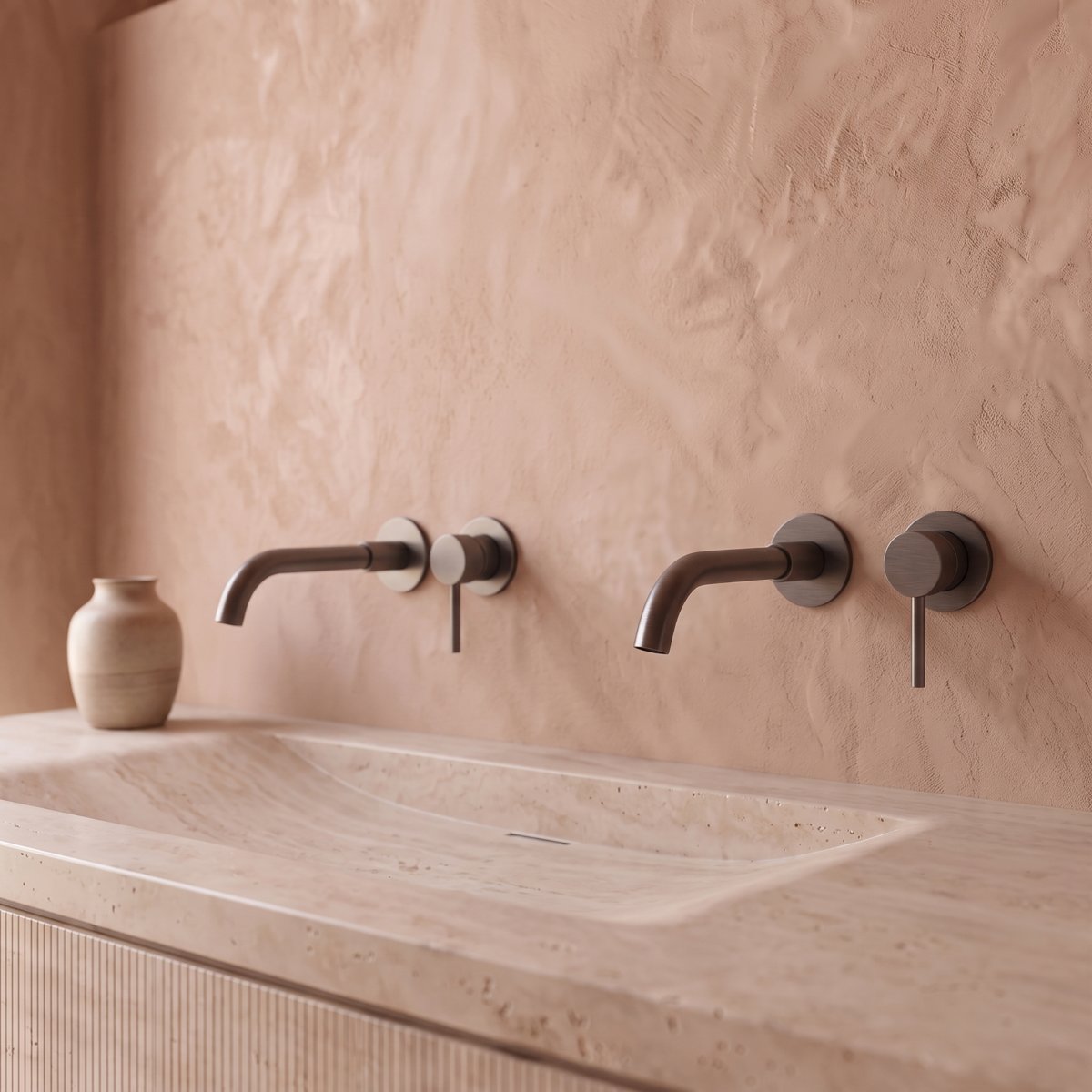Mitigeur lavabo encastré Gris Brossé