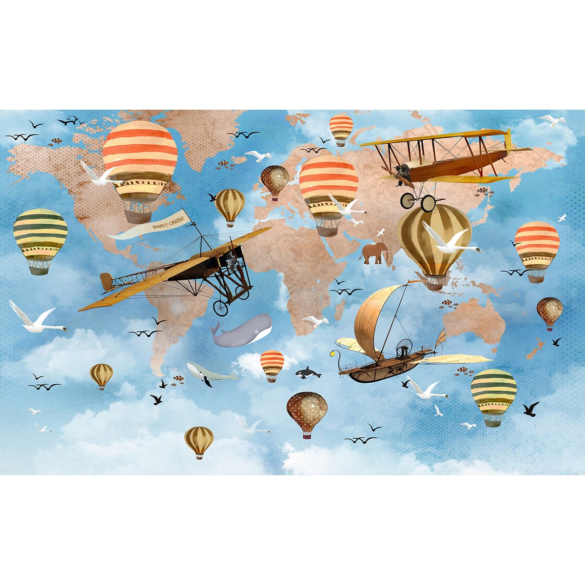 Papier peint panoramique Enfants - Carte du Monde