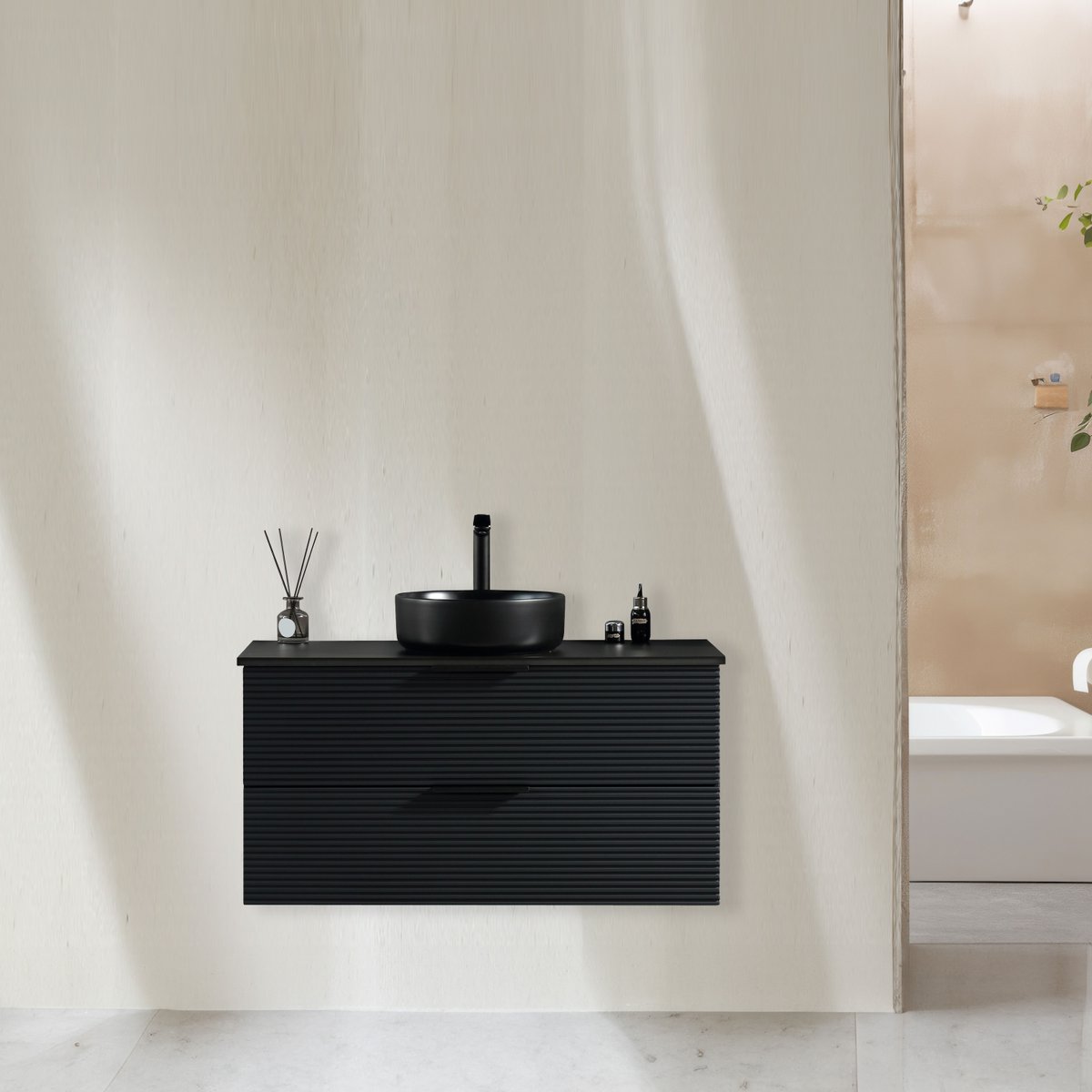 Meuble 100 cm noir Aqualinea