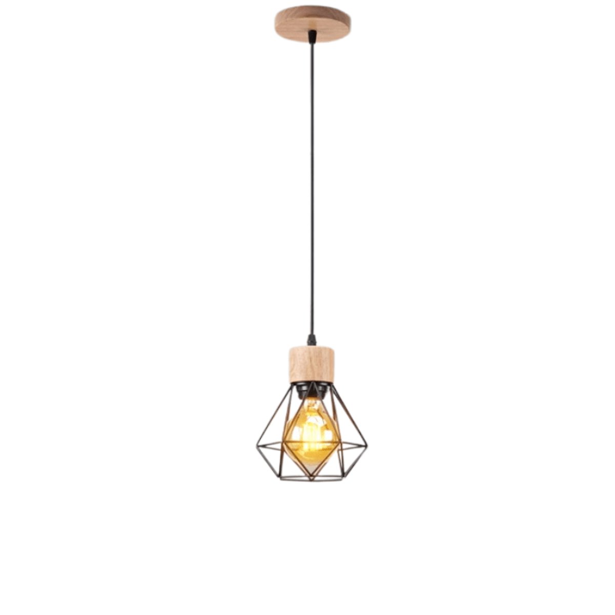Suspension Industrielle Bois