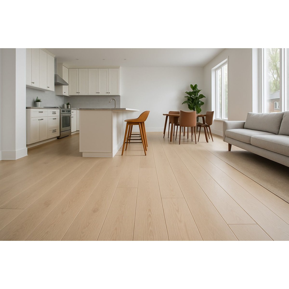 Parquet massif lame large chêne invisible - Larg. 24 cm