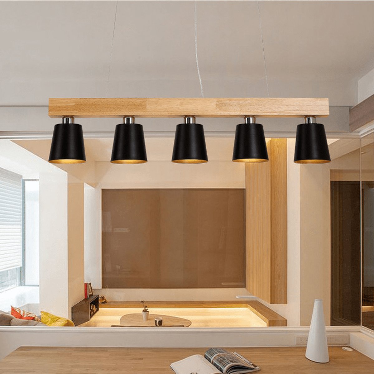 Suspension 3 Lampes Bois