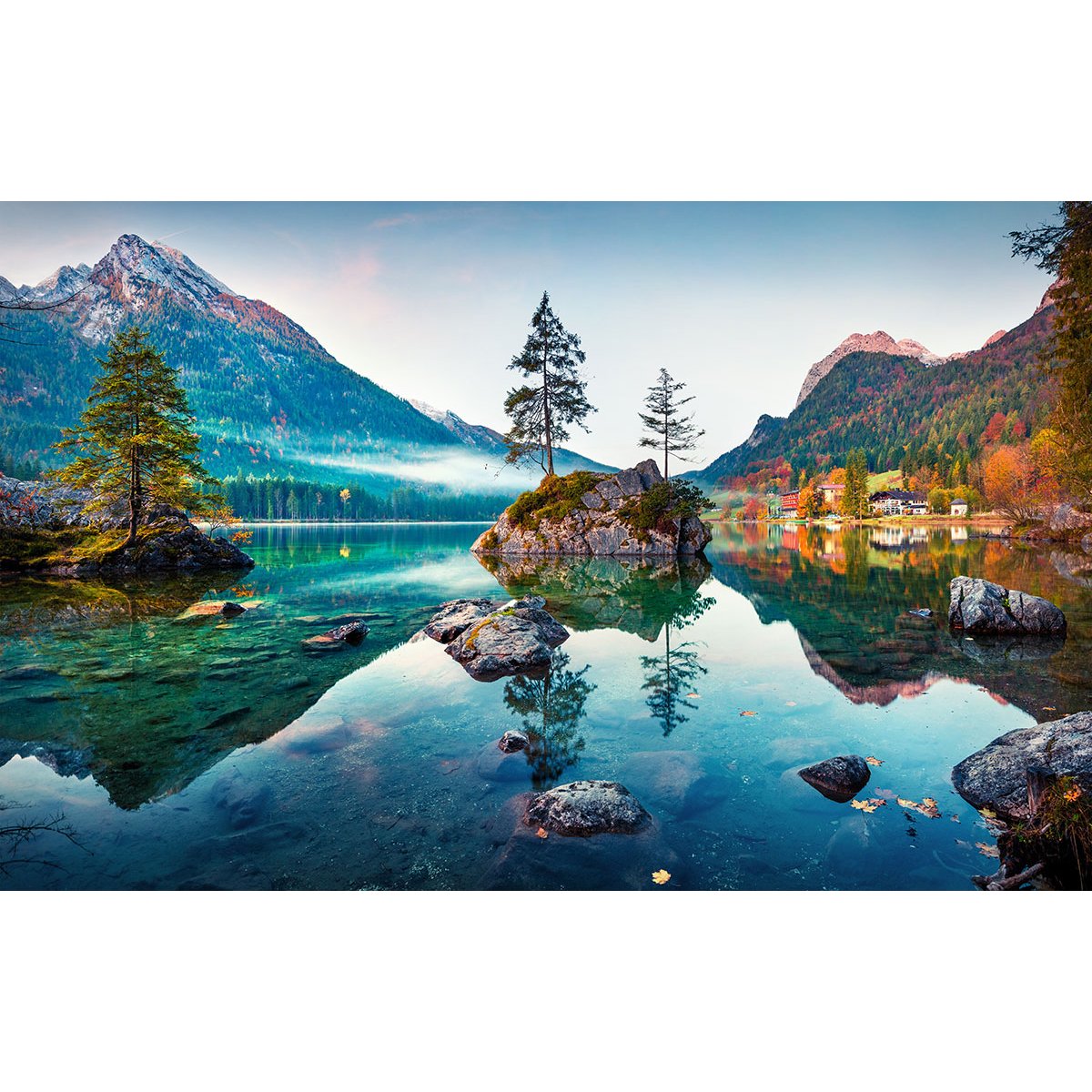 Papier peint panoramique - Lac Montagnes