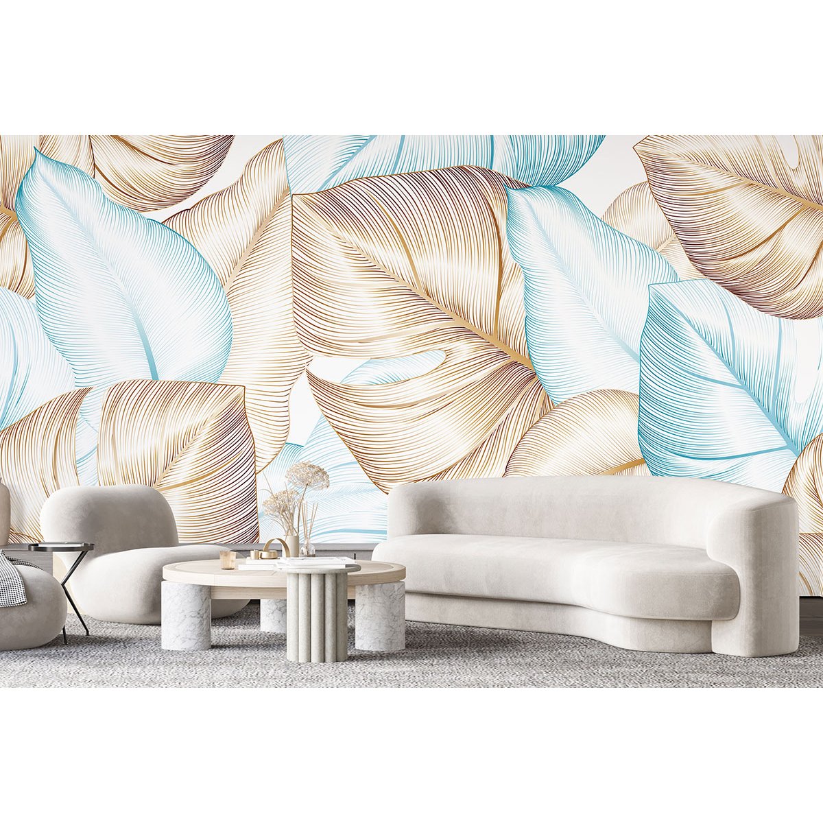 Papier peint panoramique - Feuilles tropicales