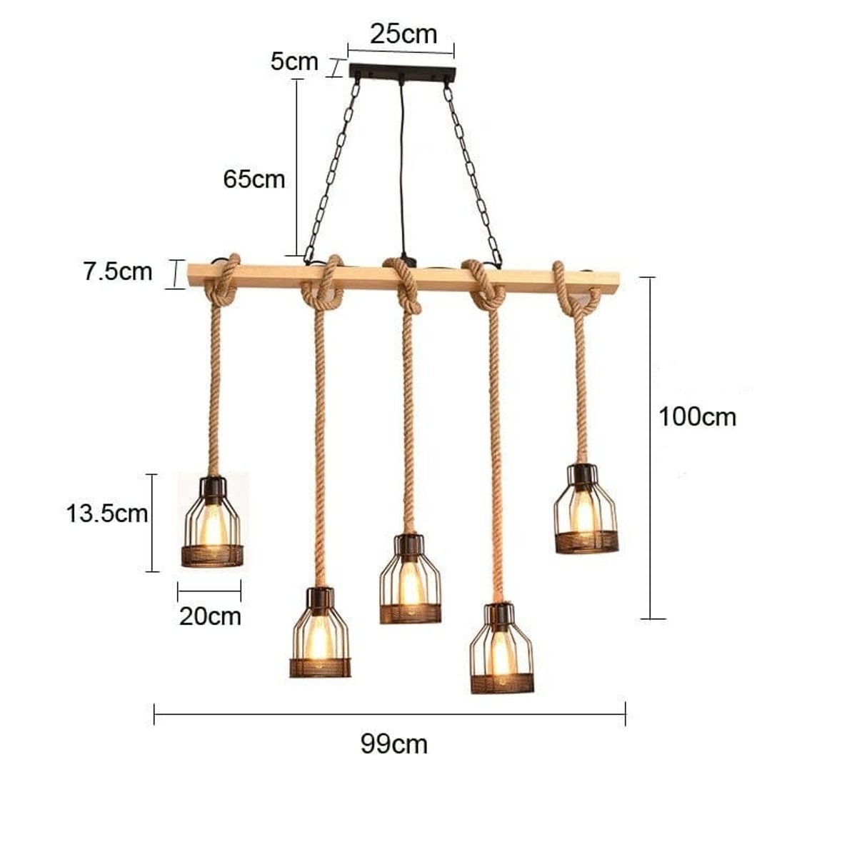 Suspension Corde et Bois