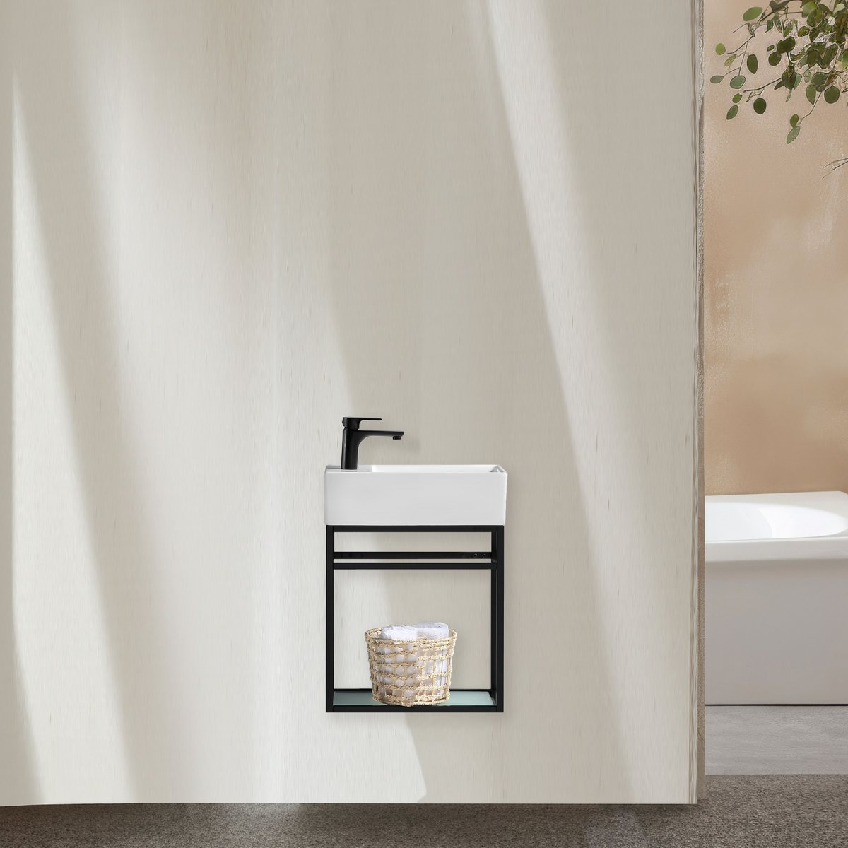Lave main 60 cm métal noir Aquafredo