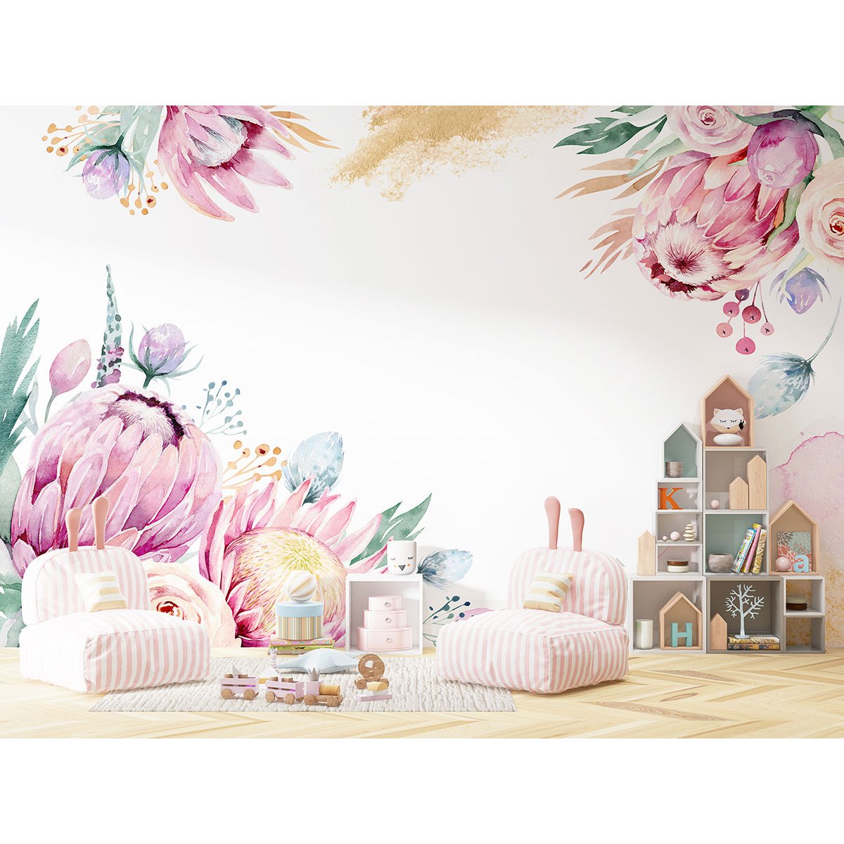 Papier peint panoramique Enfants - Fleurs
