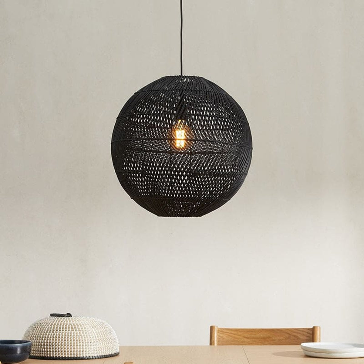 Suspension Boule Rotin 60 cm