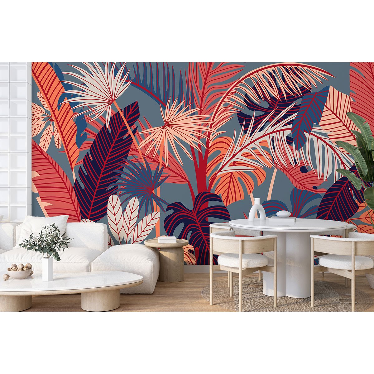 Papier peint panoramique - Feuilles tropicales