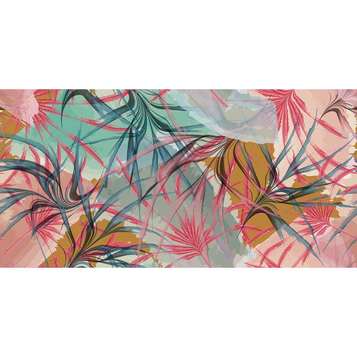Papier peint panoramique - Feuilles tropicales