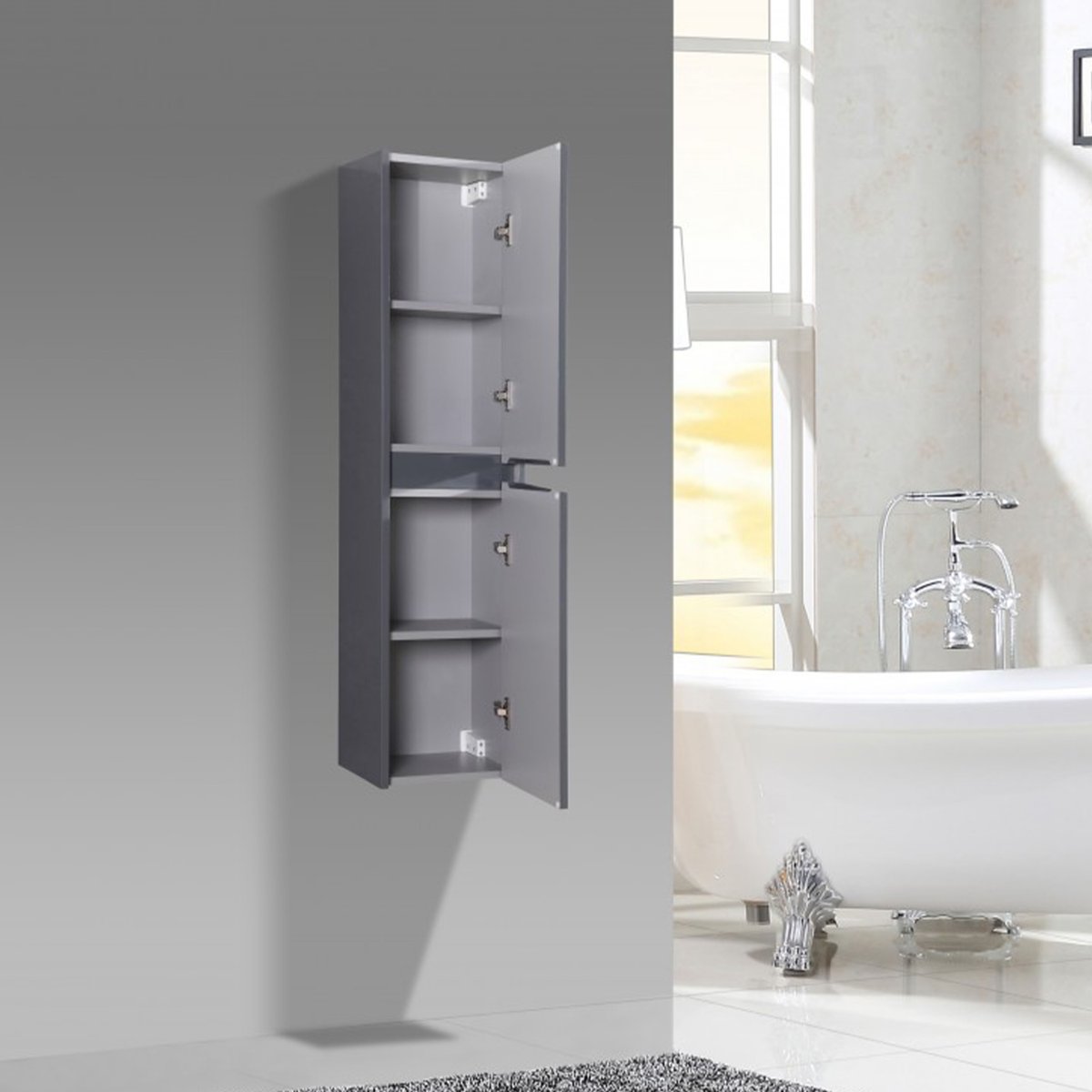 Colonne salle de bain 120 cm gris laqué Aquadoli