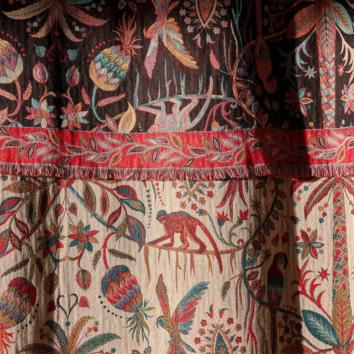 Rideau panneau SUNDARI ivoire et multicolore
