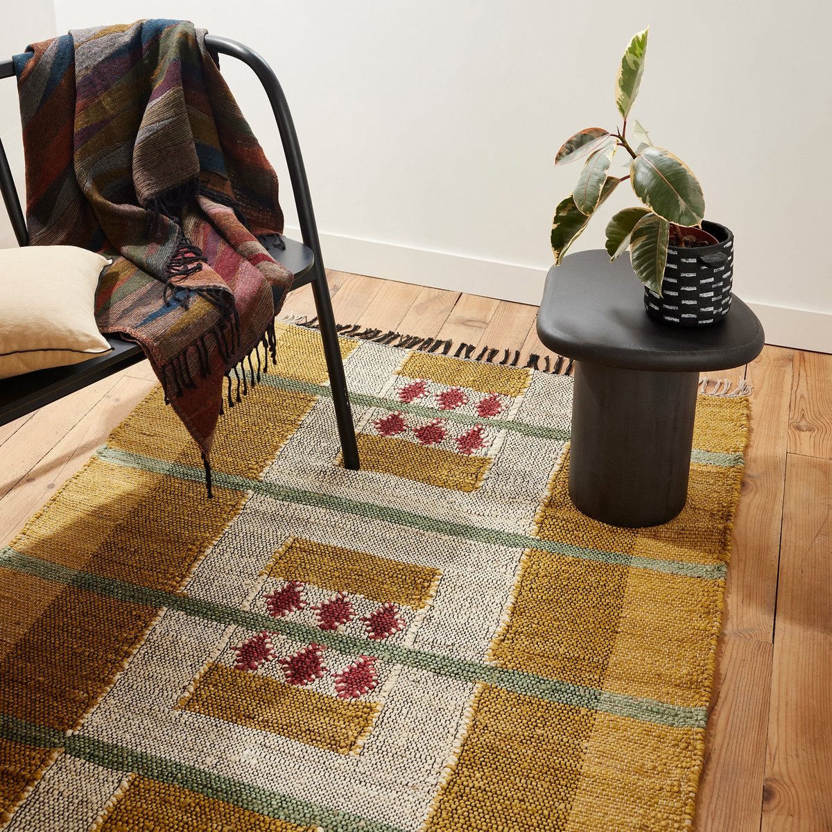 Tapis de sol ANDONI jaune et rose