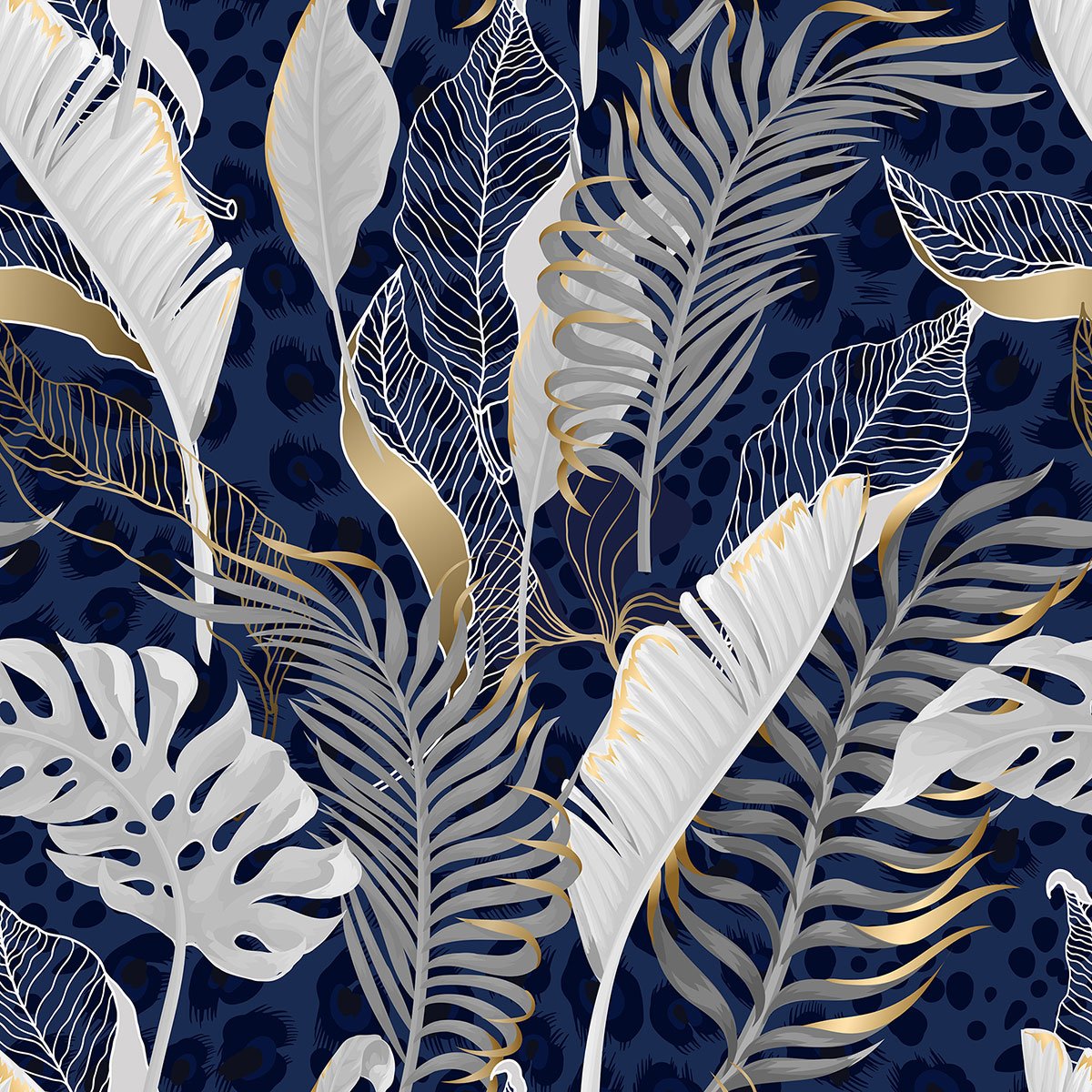 Papier peint panoramique - Feuilles tropicales
