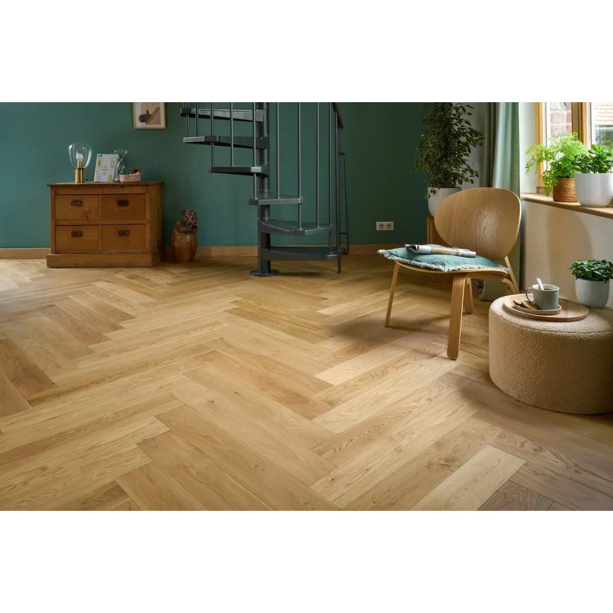 Parquet massif bâton rompu chêne naturel - Larg. 12,5 cm