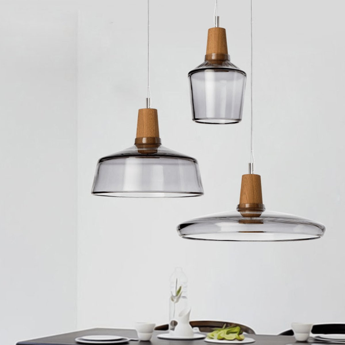 Suspension Verre Bois