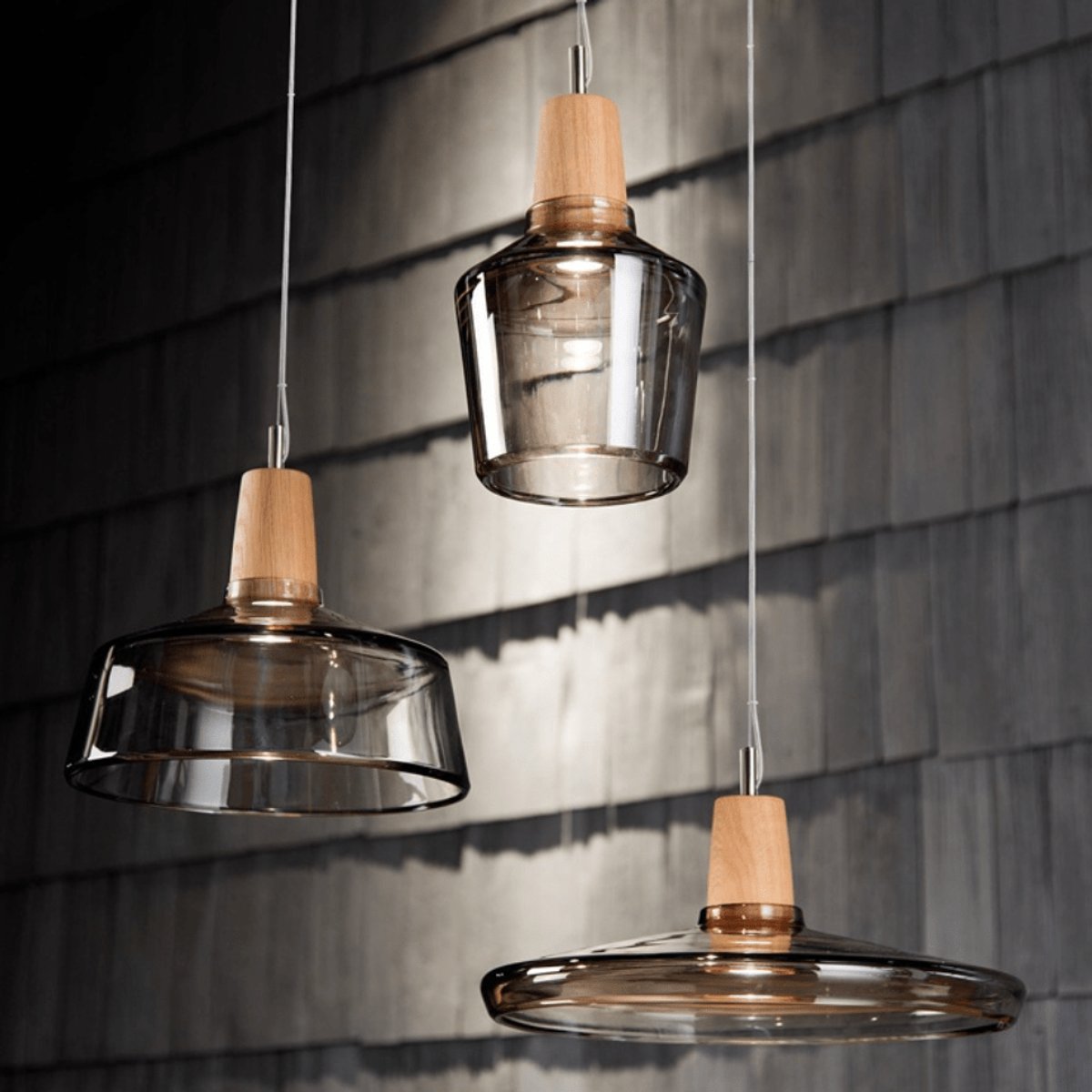 Suspension Verre Bois
