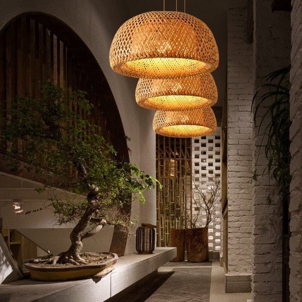 Suspension en Bambou Naturel