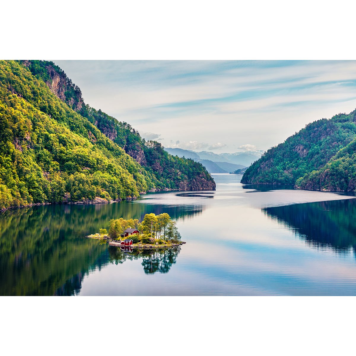 Papier peint panoramique - Lac montagnes