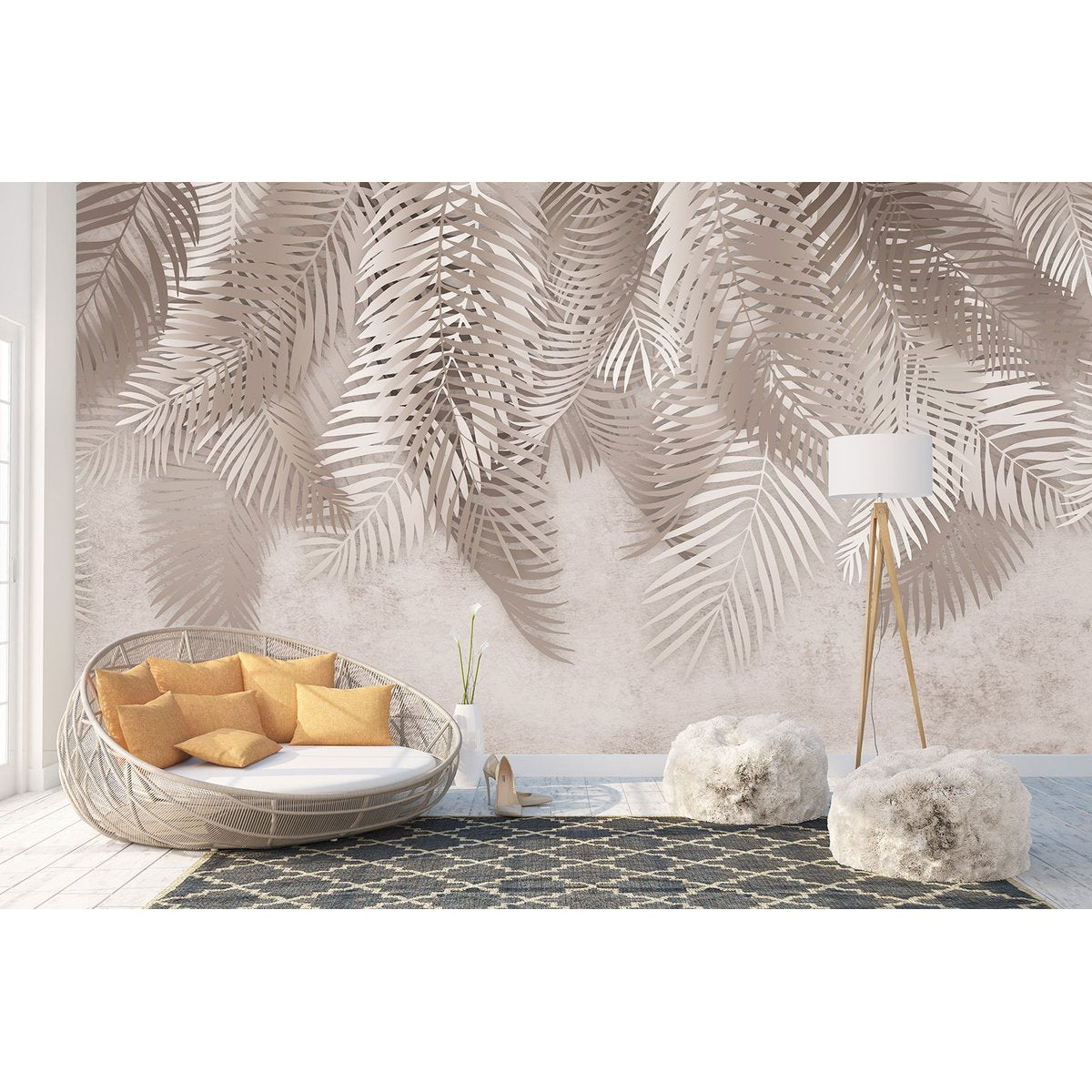 Papier peint panoramique - Feuilles Palmiers