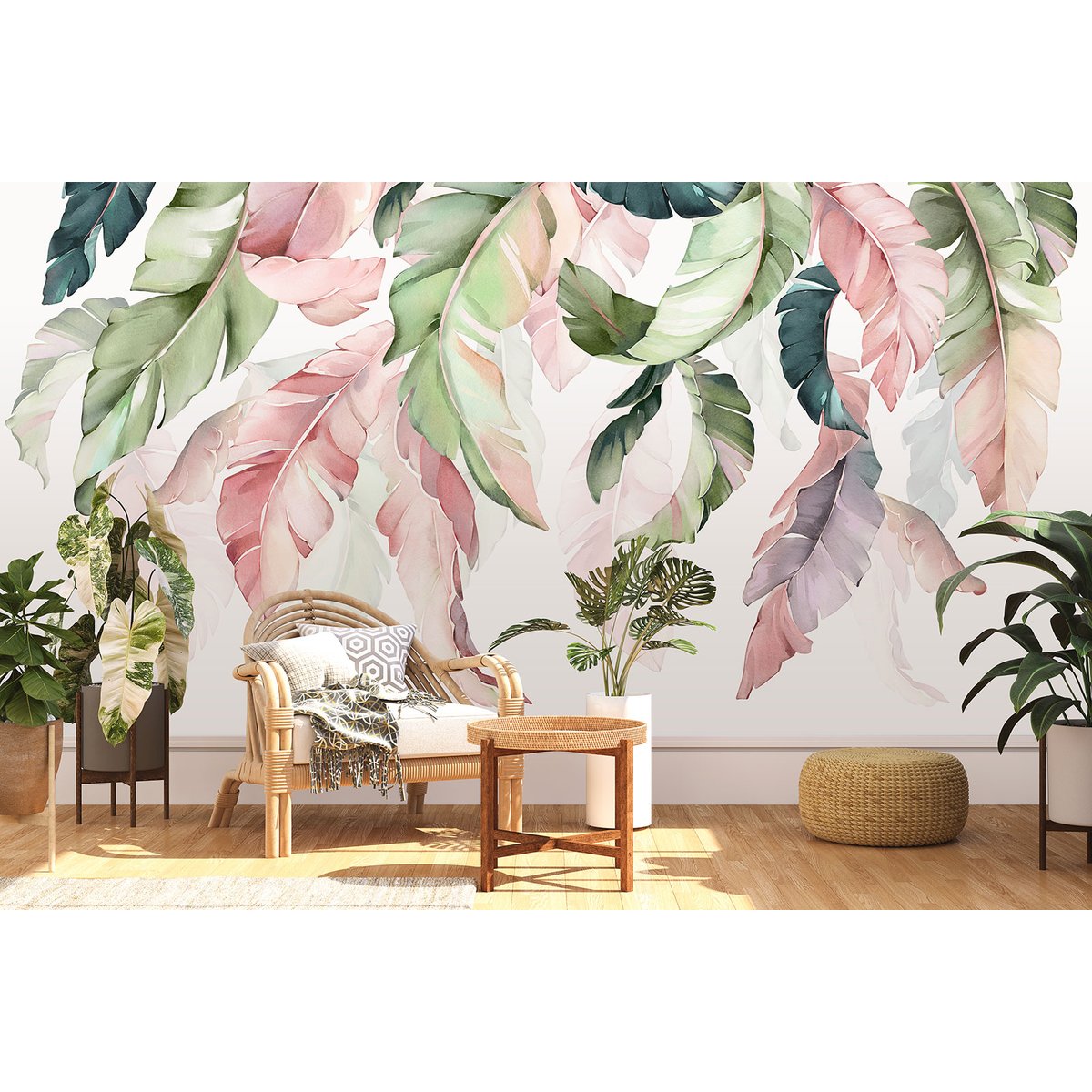 Papier peint panoramique - Feuilles tropicales