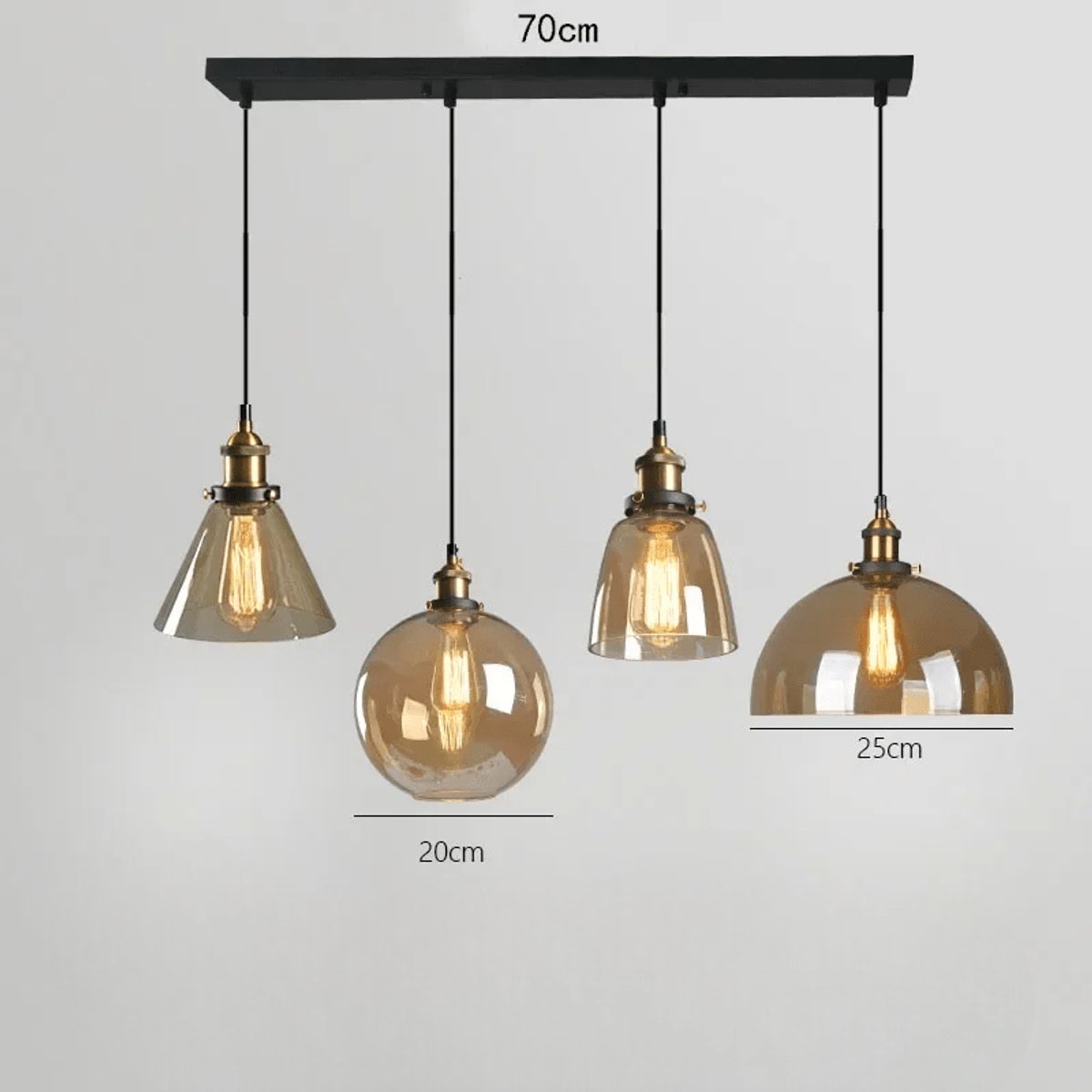 Suspension 4 Lampes Verre