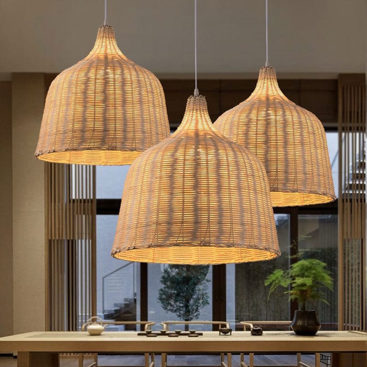 Suspension Rotin Bambou Osier