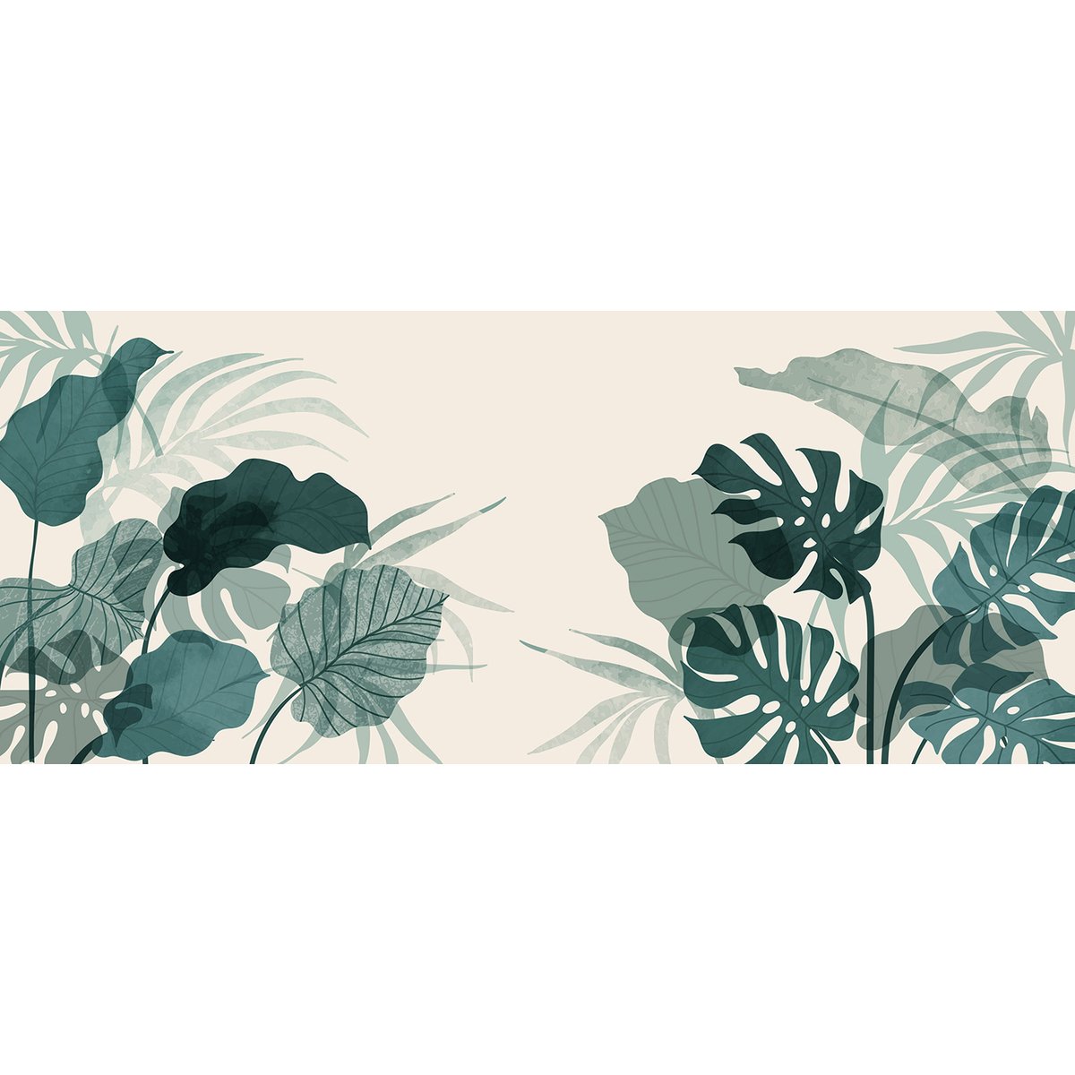 Papier peint panoramique - Feuilles Tropicales