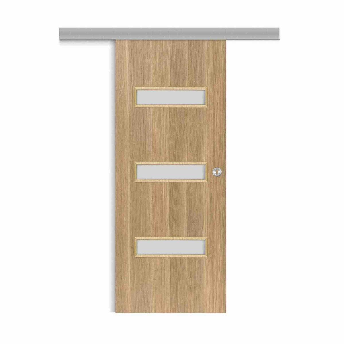 Porte coulissante applique April avec serrure
