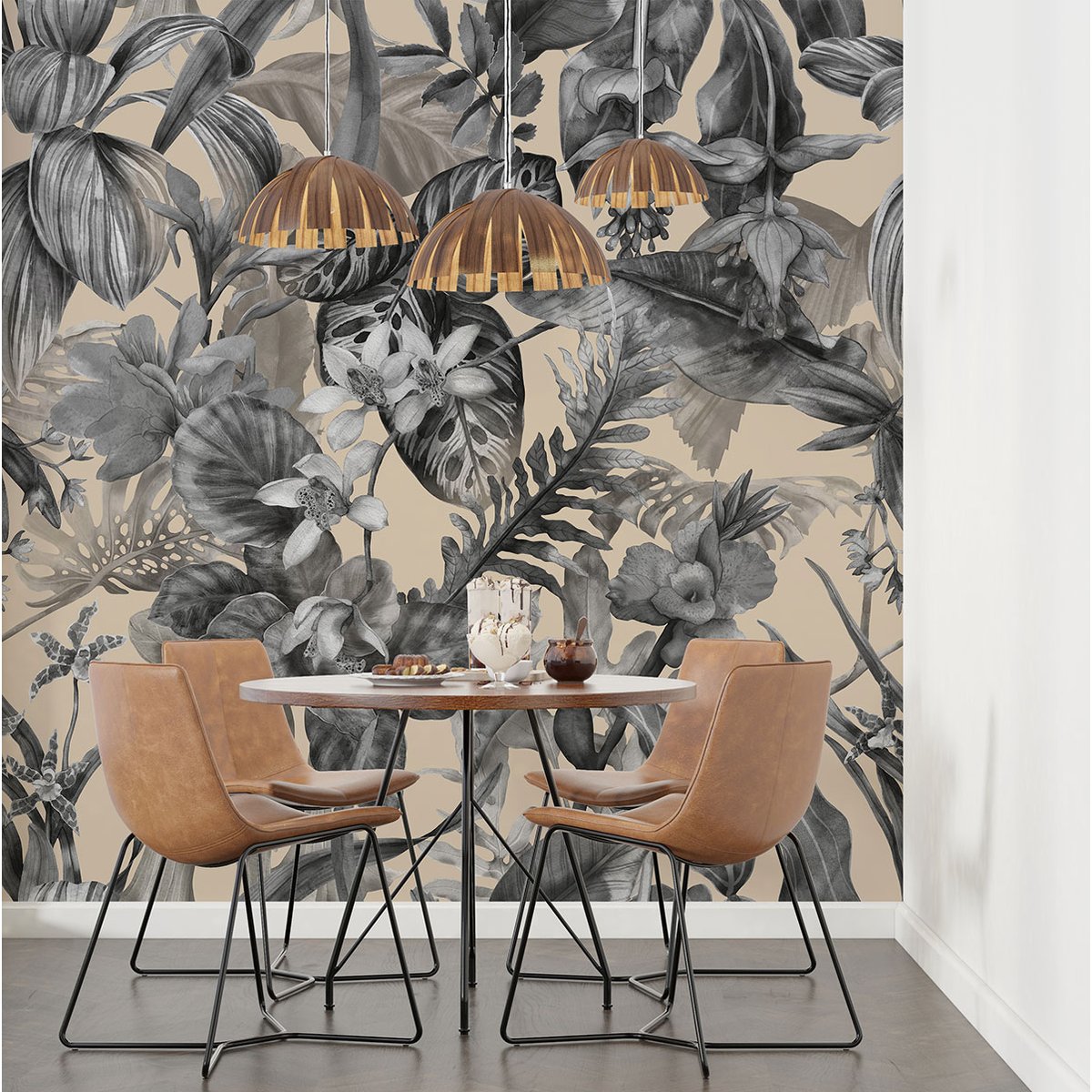 Papier peint panoramique - Fleurs tropicales
