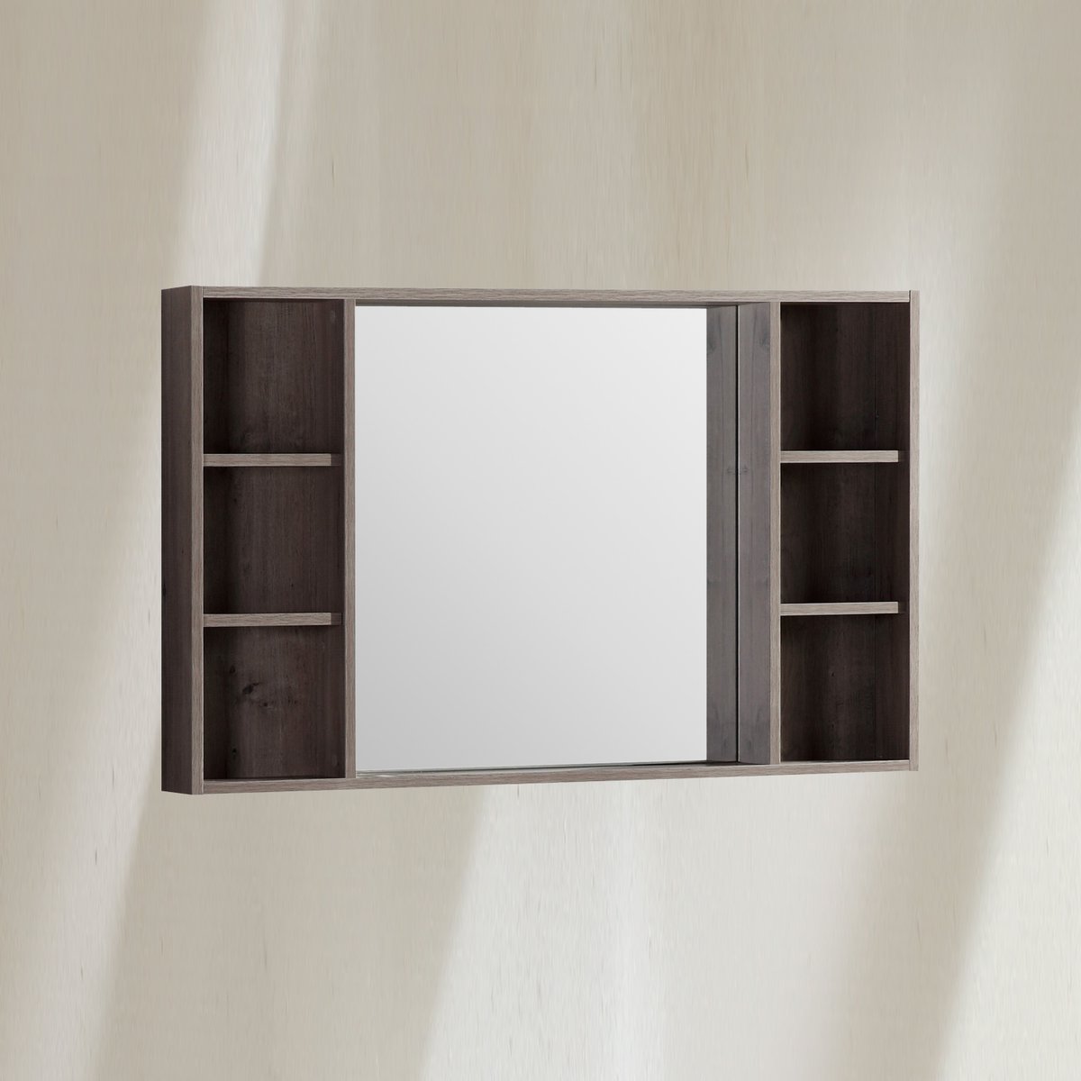 Armoire de salle de bain avec miroir chêne brun Aquanoma