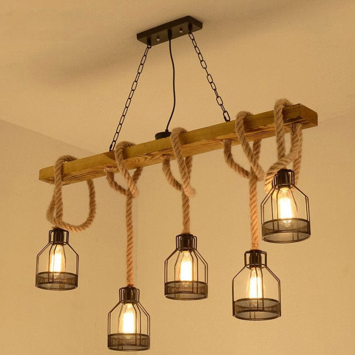 Suspension Corde et Bois