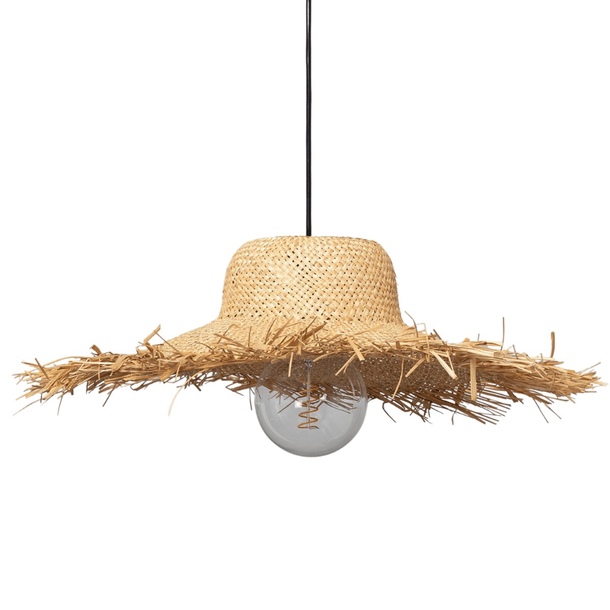Suspension Chapeau Rotin