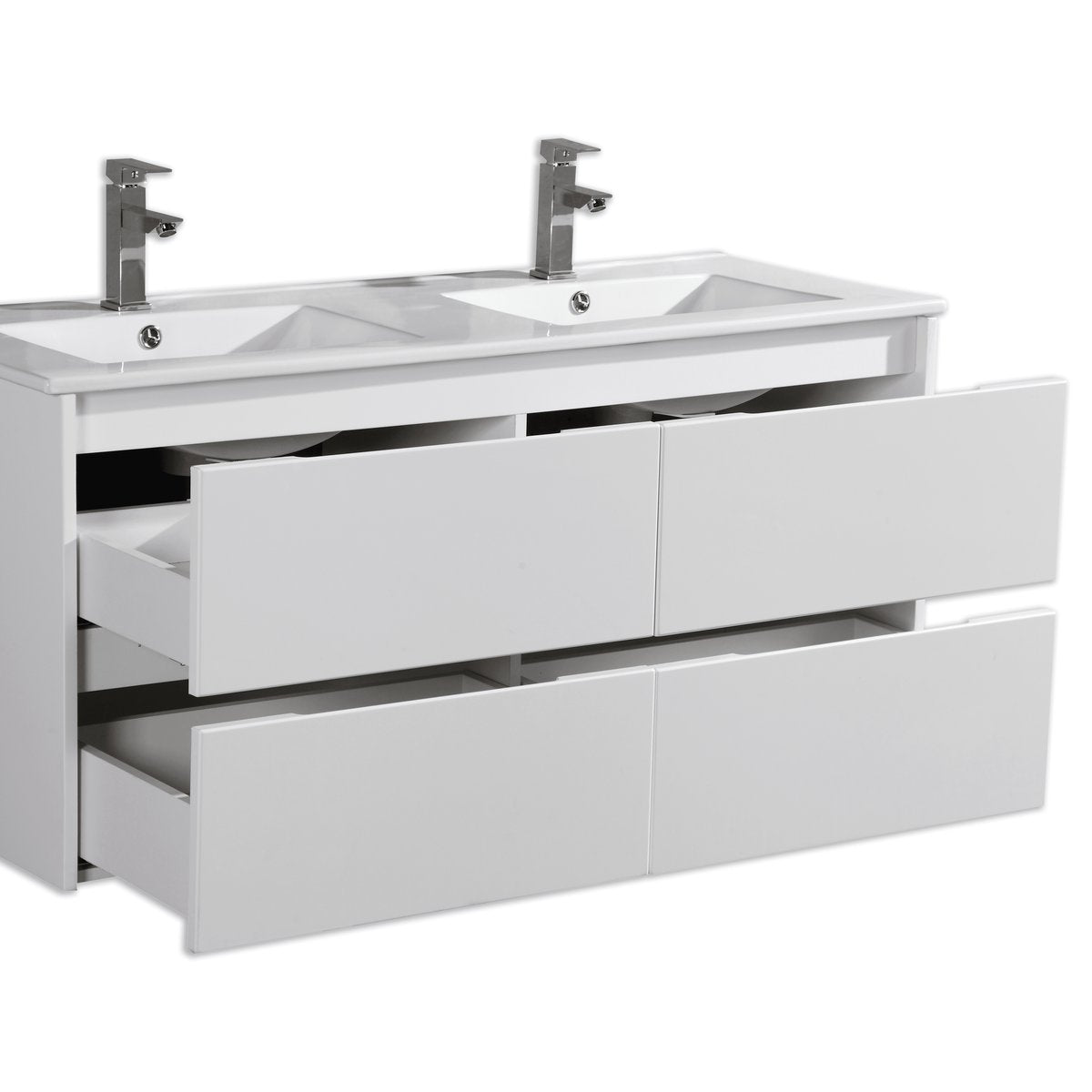 Meuble double vasque 120 cm blanc laqué Aquadoli