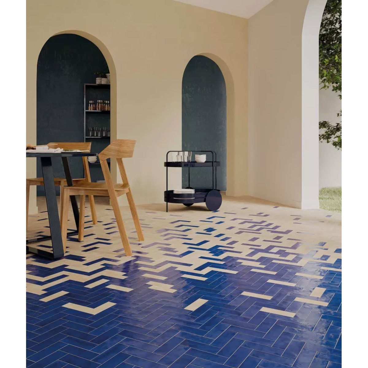 Carrelage intérieur Effet Zellige Bleu BEJMAT Azur