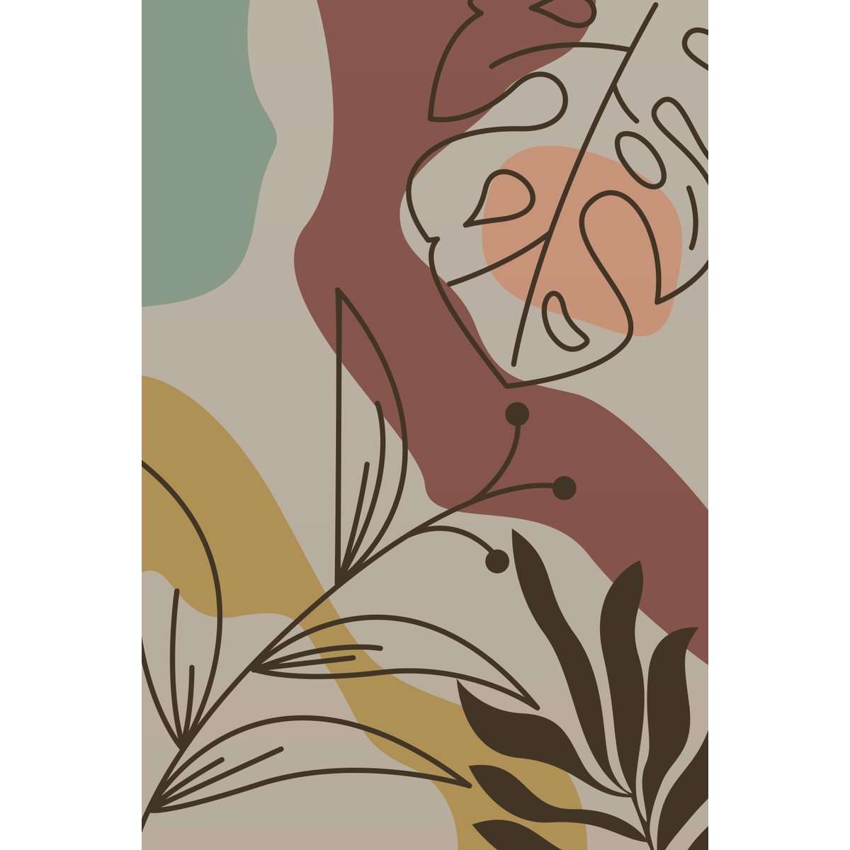Papier peint panoramique - Feuilles Boho