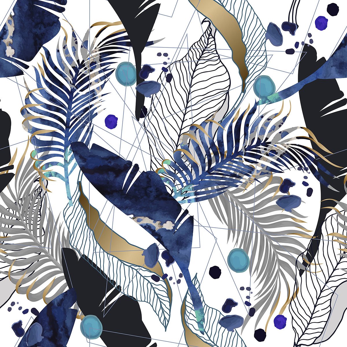 Papier peint panoramique - Feuilles Design