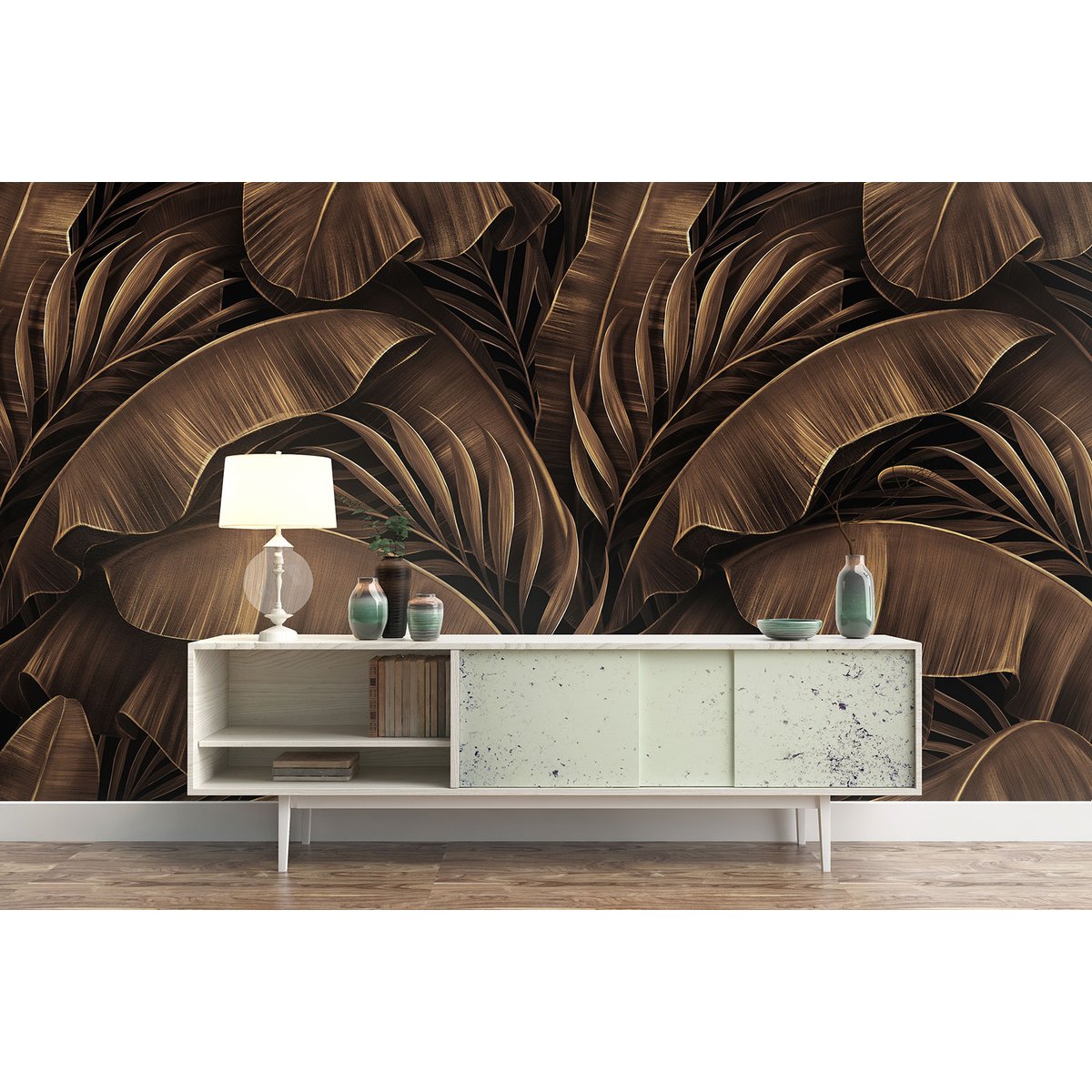 Papier peint panoramique - Feuilles tropicales
