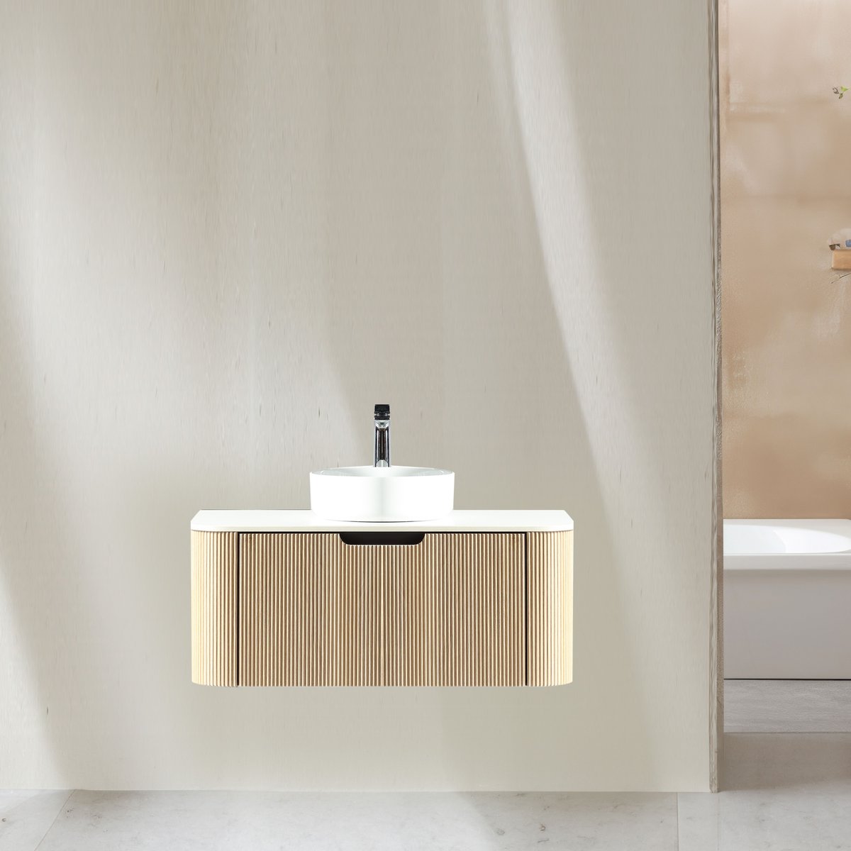 Meuble 100 cm chêne clair Aquagiro