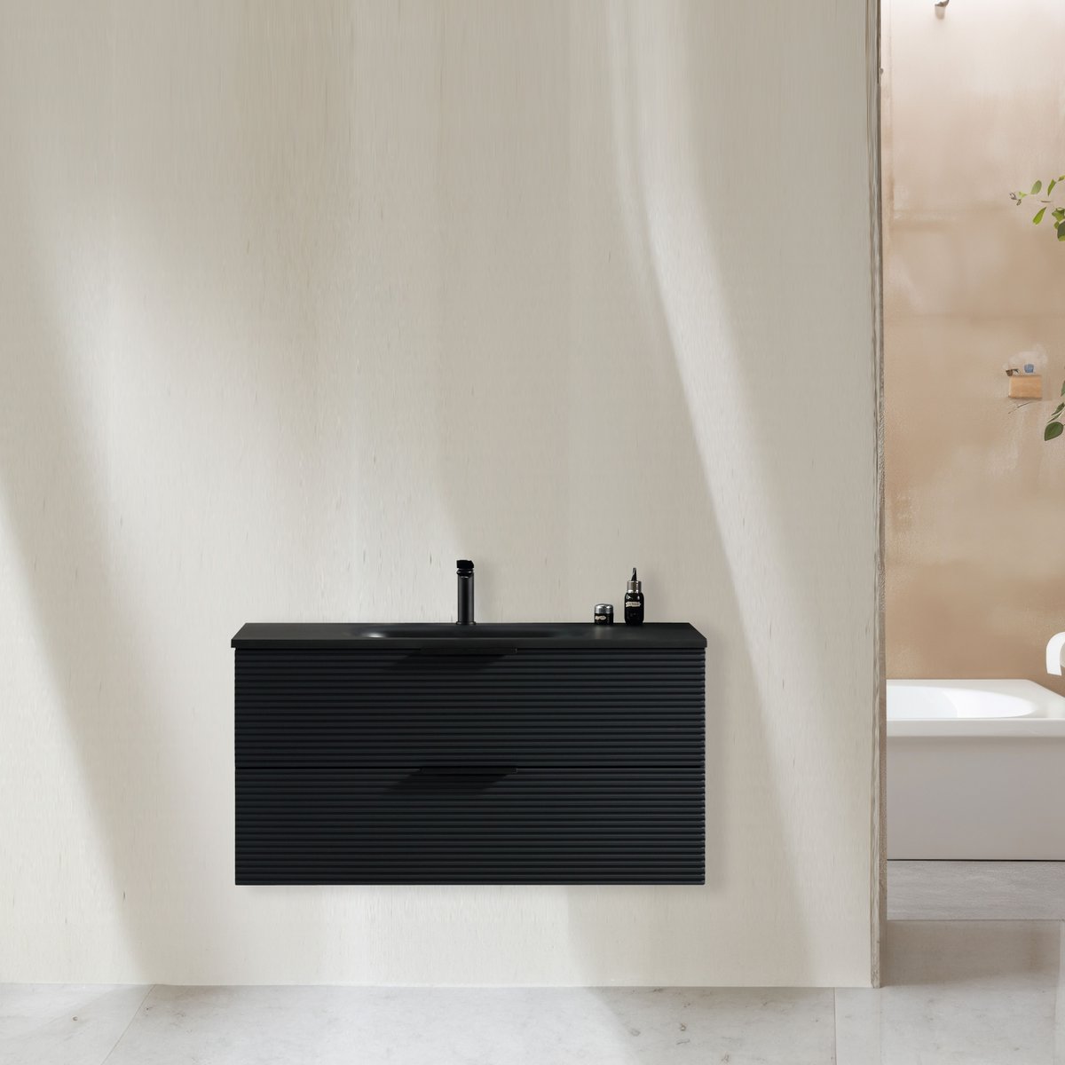 Meuble 100 cm noir Aqualinea
