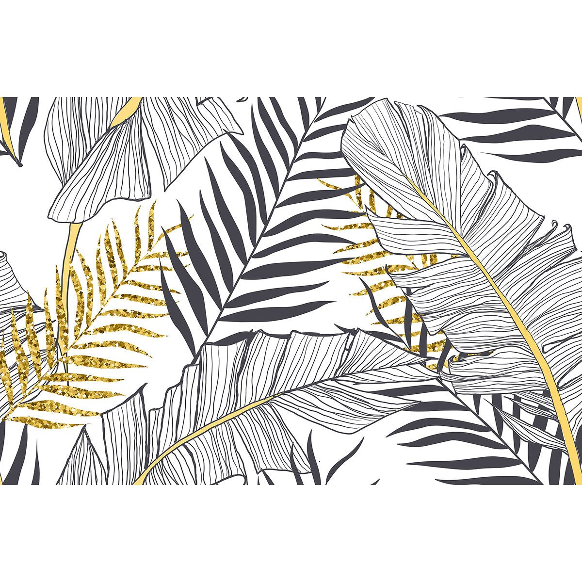 Papier peint panoramique - Feuilles tropicales