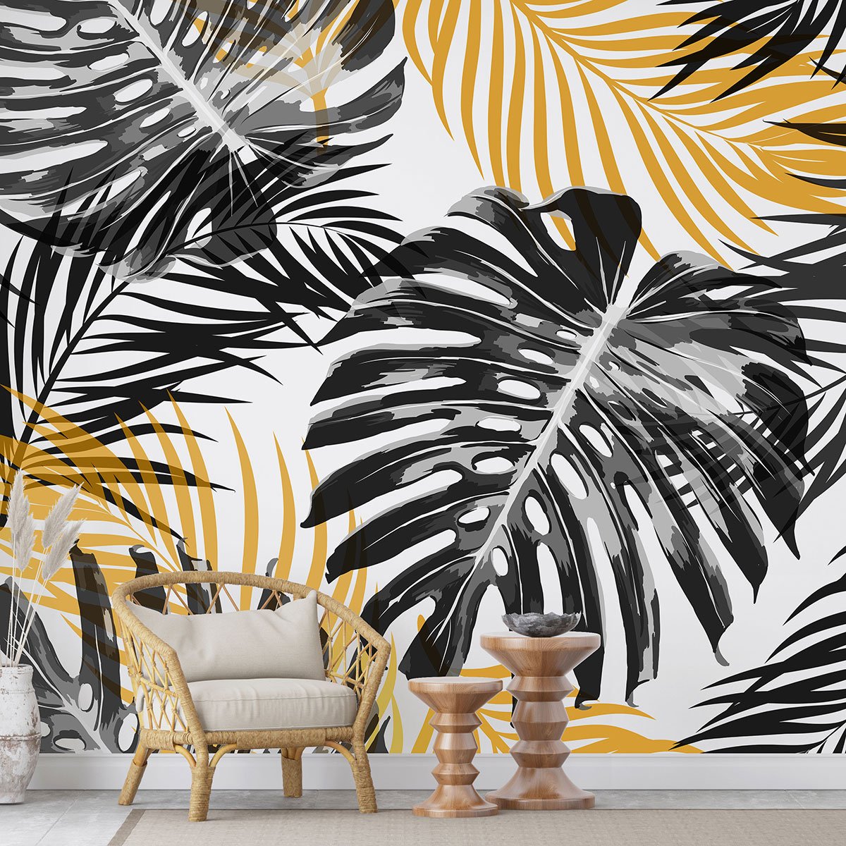 Papier peint panoramique - Feuilles tropicales