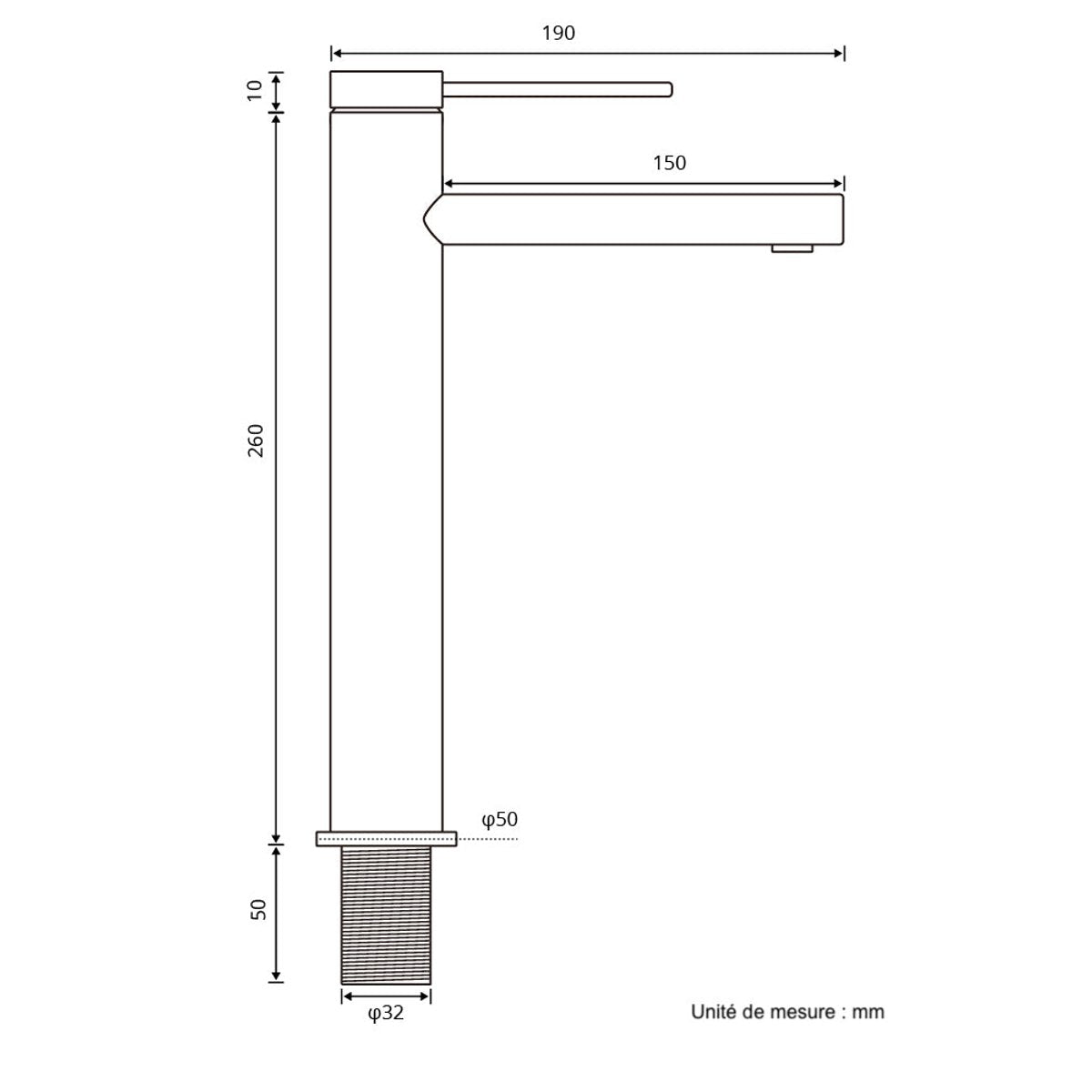Mitigeur de salle de bain gris brossé