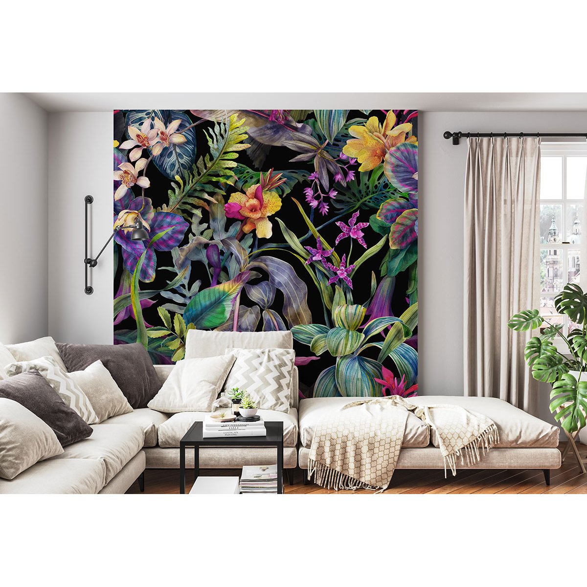 Papier peint panoramique - Fleurs tropicales